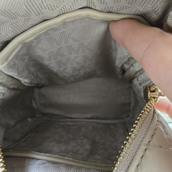 Michael Kors Cream Quilted Backpack with Gold Accents - Picture 13 of 17